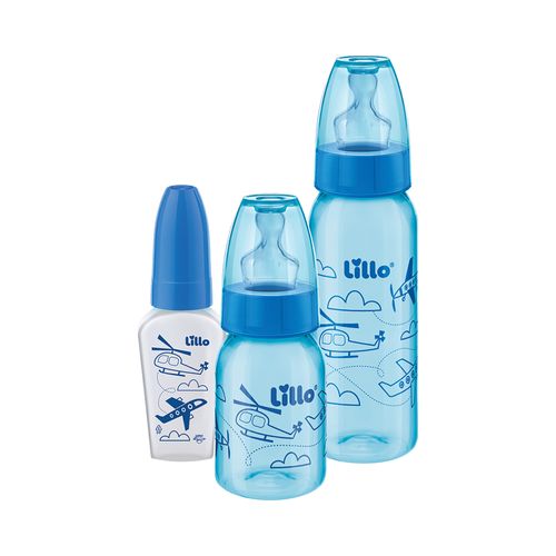 Kit Mamadeira Lillo Evolução Divertida Azul