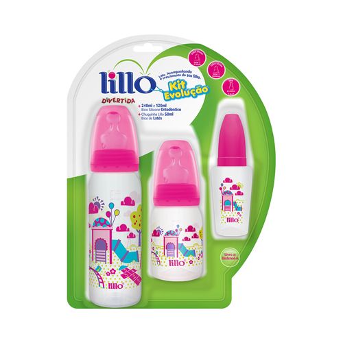 Kit Mamadeira Lillo Evolução Divertida Rosa