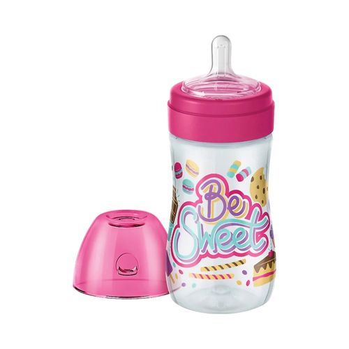 Mamadeira Lillo Super Evolution Divertida 300ml Silicone Rosa