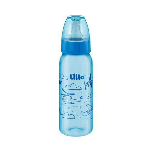 Mamadeira Lillo Divertida 240ml Bico Redondo Azul