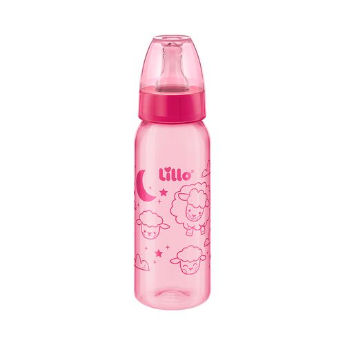 Mamadeira Lillo Divertida 240ml Bico Redondo Rosa