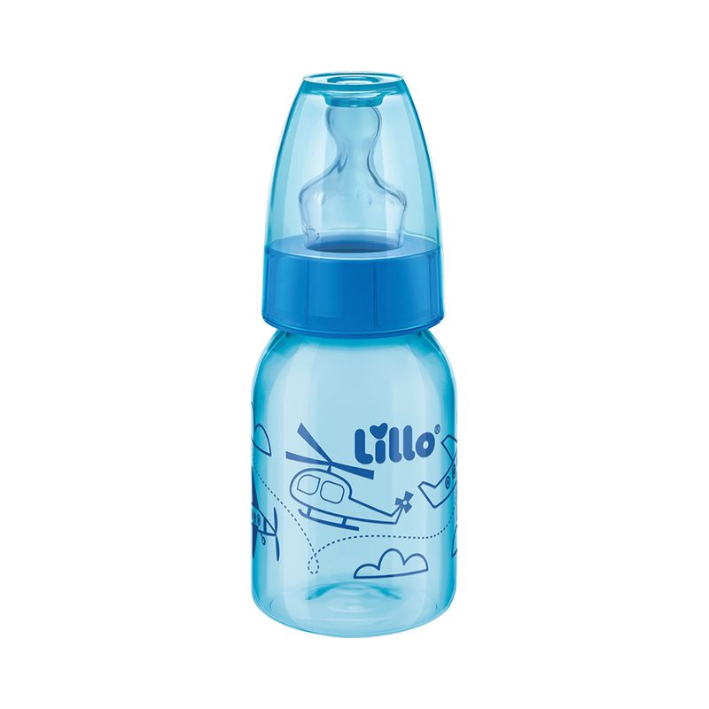 Mamadeira Lillo Divertida 120ml Tamanho 1 Ortodontica Azul