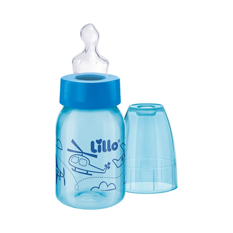 Mamadeira-Lillo-Divertida-120ml-Tamanho-1-Ortodontica-Azul