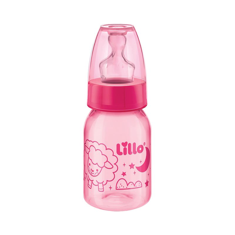 Mamadeira Lillo Divertida 120ml Tamanho 1 Ortodontica Rosa