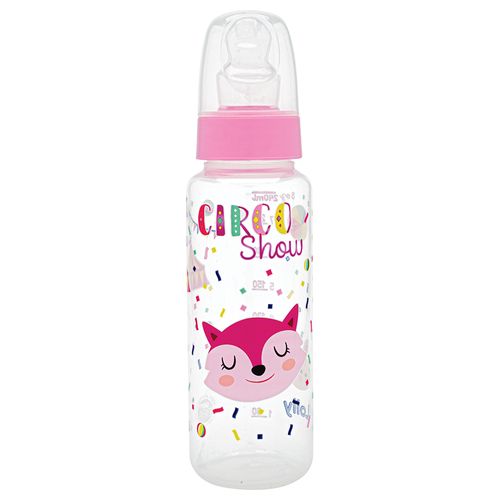 Mamadeira Lolly Baby Tip 240ml Bico Ortodôntico Rosa