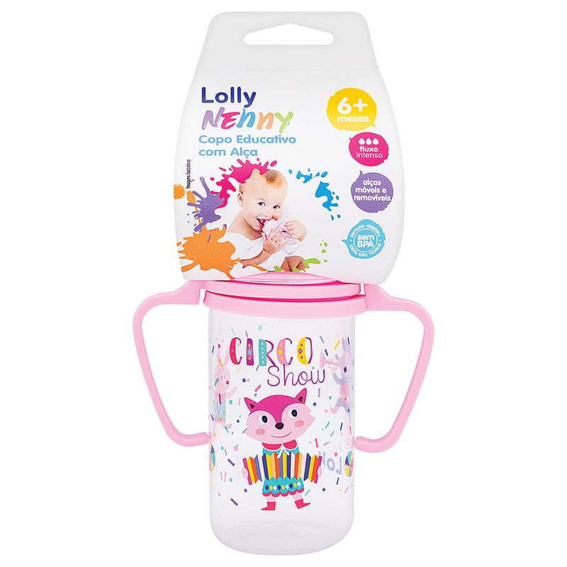 Copo-Educativo-Lolly-Baby-Tip-150ml-Rosa-Com-Alca