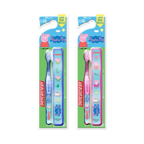 Escova Dental Infantil Dentalclean Peppa Escolar Extra Macia