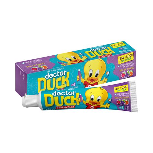 Gel Dental Dentalclean Doct Duck Sem Flúor 50g Roxo