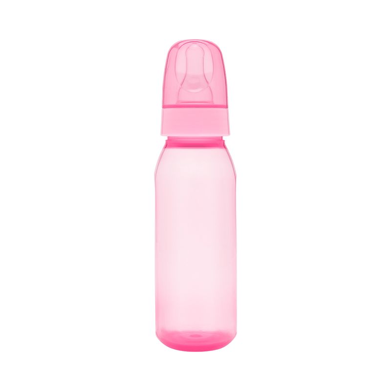 Mamadeira-Lolly-Baby-Clean-220ml-Rosa-Saquinho