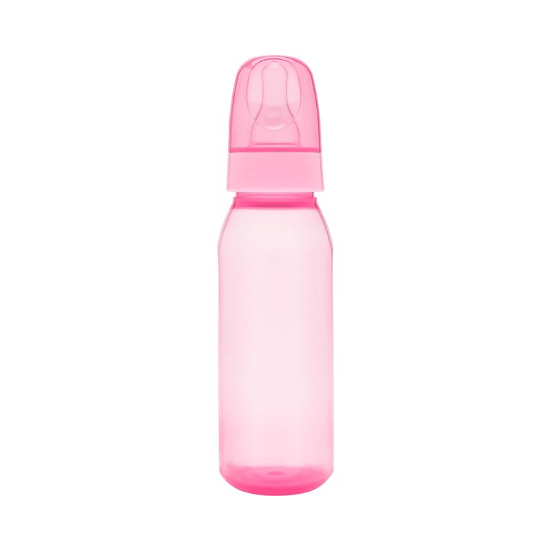 Mamadeira-Lolly-Baby-Clean-220ml-Rosa-Saquinho