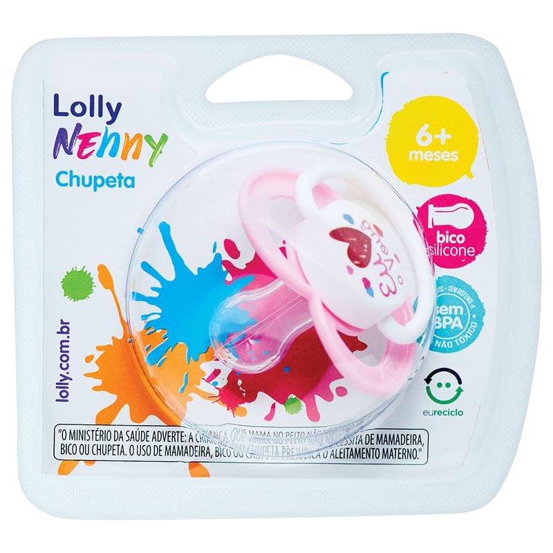 Chupeta-Lolly-Baby-Clean-Tamanho-2-Bico-Ortodontico-Rosa-Blister