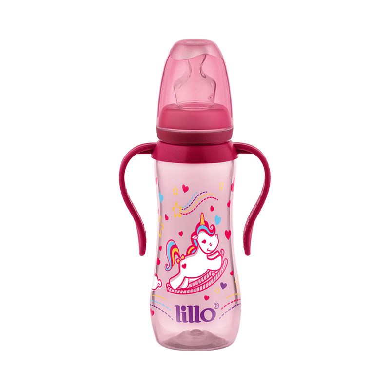 Mamadeira-Lillo-Sonho-Com-Alca-240ml-Bico-Anatomico-Rosa