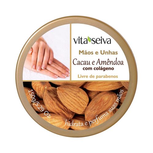 Creme Hidratante Para As Mãos E Unhas Vita Seiva Amêndoas Com Colágeno 150g