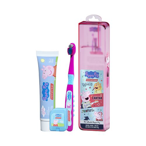 Estojo Infantil Dentalclean Peppa Pig (Escova Dental + Gel Dental 50g + Fio Dental 25m)