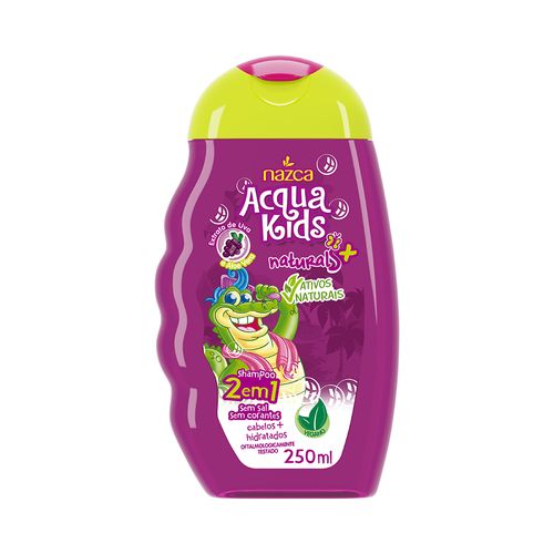 Shampoo Nazca Acqua Kids Vegano 2x1 Uva E Aloe Vera 250ml