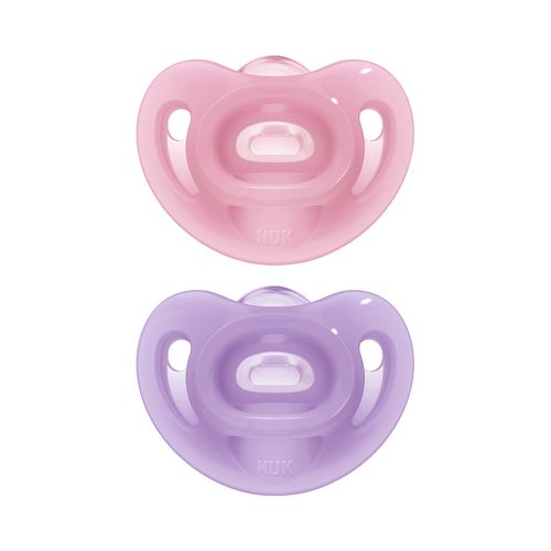 Kit 2 Chupetas Nuk 100% Silicone Sensitive Soft Tamanho 2 Girl