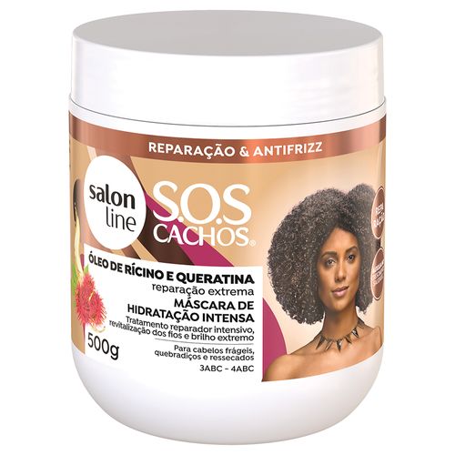 Máscara De Hidratação Salon Line Sos Cachos Rícino E Queratina 500g