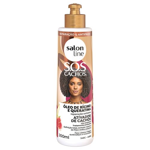 Ativador De Cachos Salon Line Sos Cachos Rícino E Queratina 300ml