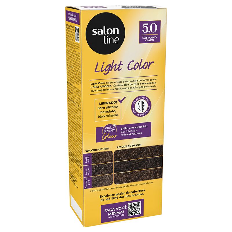 Coloracao Suave Light Color Salon Line 5-0 Castanho Claro