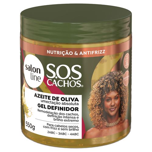 Gel Definidor Revitalizador De Cachos Salon Line Sos Azeite De Oliva 550g