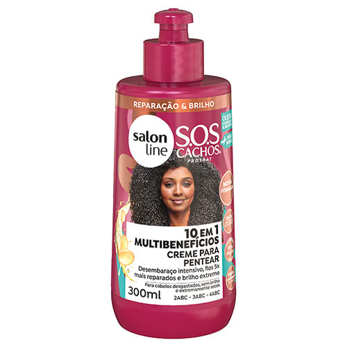 Creme Para Pentear Salon Line Sos Cachos + Poderosos Cacheados E Crespos 300ml