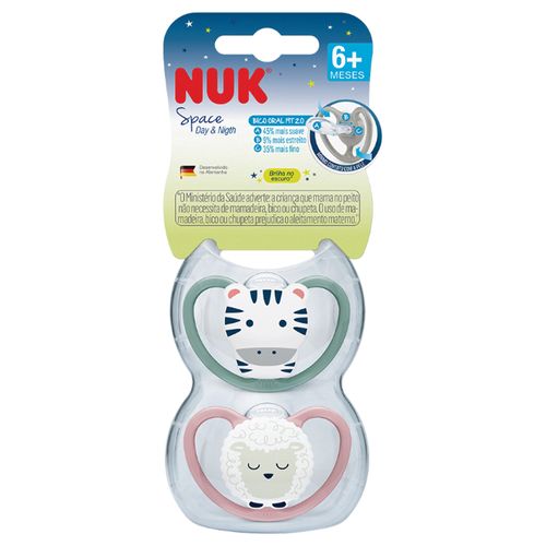 Kit 2 Chupetas Nuk Space Silicone Tamanho 2 Girl (Foto)