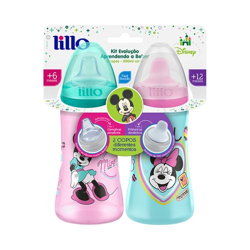Kit Lillo 2 Copos Colors Disney 300ml Rosa