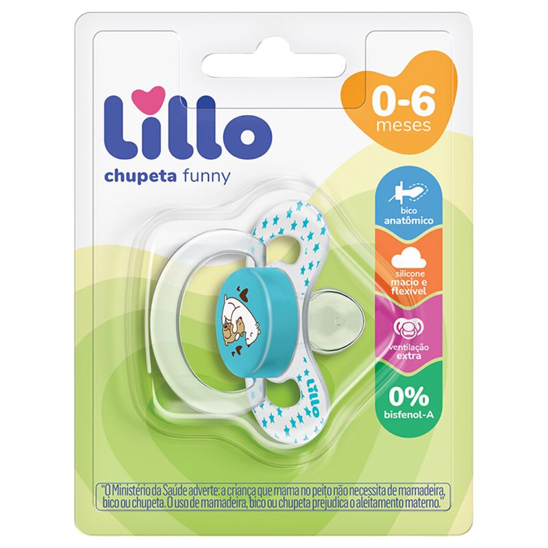 Chupeta-Lillo-Funny-Amor-Tamanho-1-Ortodontica-Azul