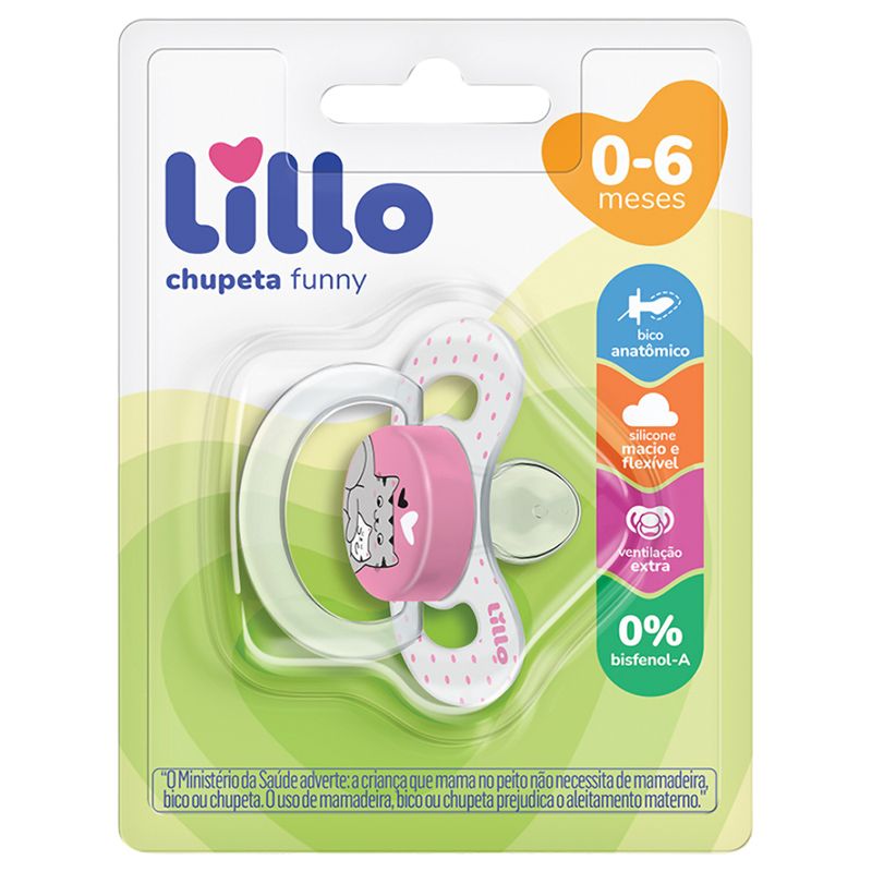 Chupeta-Lillo-Funny-Amor-Tamanho-1-Ortodontica-Rosa