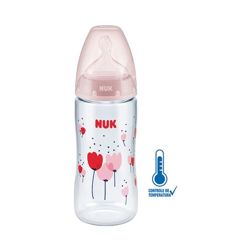 Mamadeira Nuk First Choice Controle De Temperatura 300ml Tamanho 2 Girl