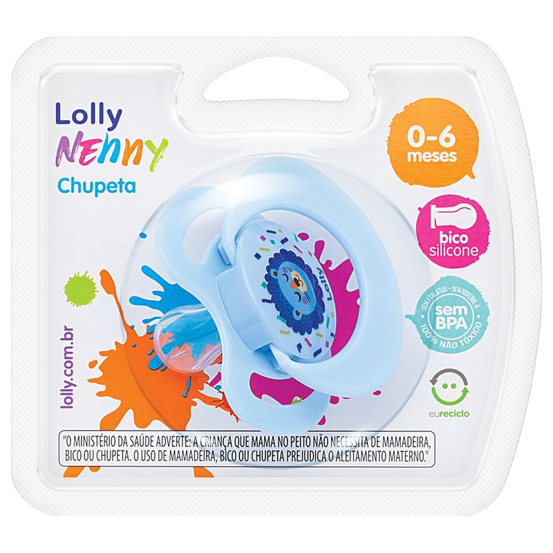 Chupeta-Lolly-Baby-Tip-Tamanho-1-Silicone-Bico-Redondo-Azul-Blister