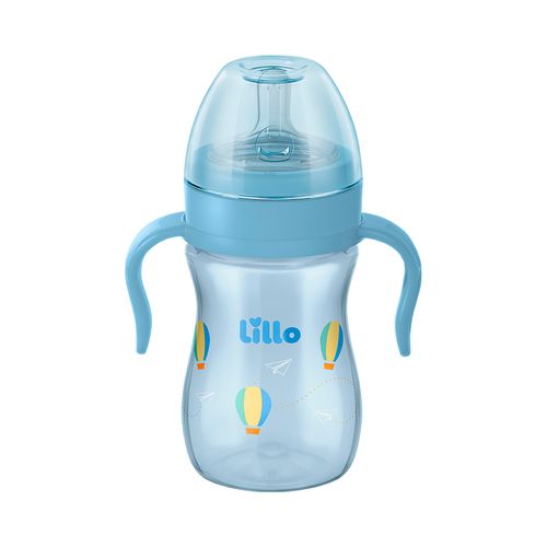 Mamadeira Lillo Super Evolution Primeiros Passos Com Alça 240ml Azul