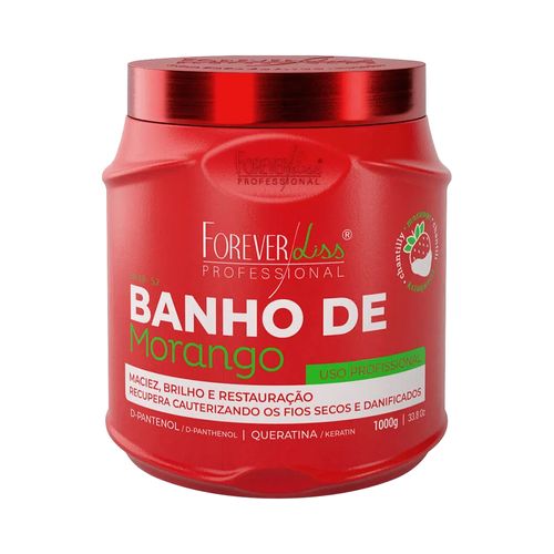 Máscara Forever Liss Banho De Verniz De Morango 1kg