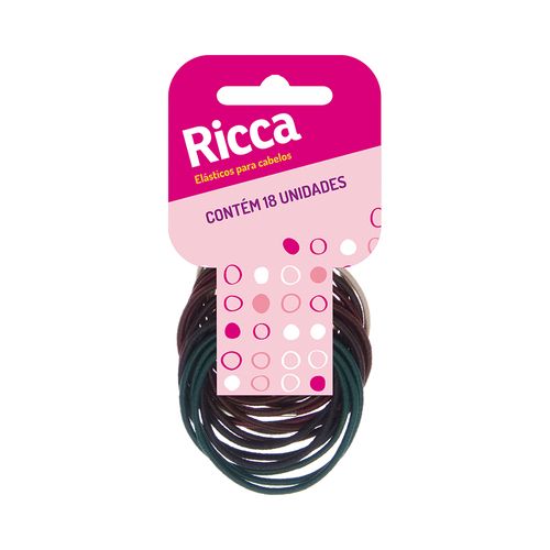 Elástico Para Cabelo Ricca 2mm Com 18 Unidades - 888