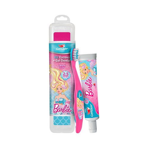 Estojo Infantil Condor Barbie 8367 (Escova Dental + Gel Dental 50g) Kids