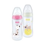 Kit-2-Mamadeiras-Nuk-First-Choice-Night---Day-Controle-Da-Temperatura-300ml-Tamanho-2---Girl--Brilha-No-Escuro-