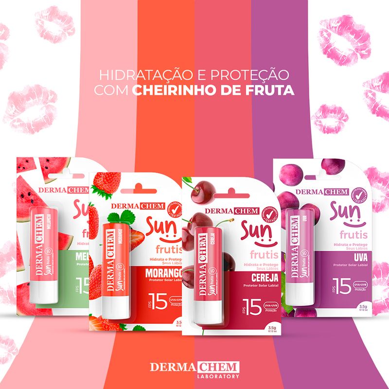 Protetor-Labial-Dermachem-Sun-Frutis-Morango-Fps15-3-5g