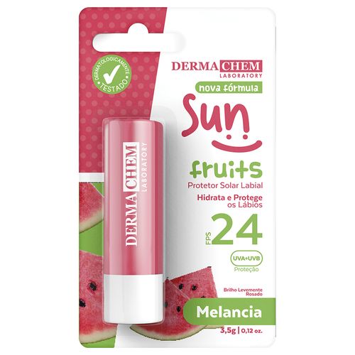 Protetor Labial Dermachem Sun Frutis Melancia FPS 24 3,5g