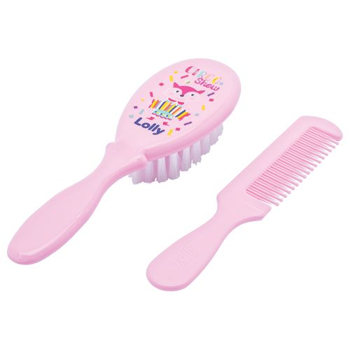 Kit Cabelo Lolly Baby Tip Saquinho (Escova E Pente) Rosa