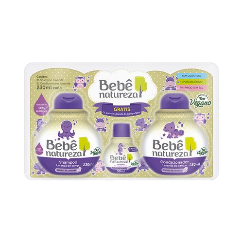 Kit Bebê Natureza Lavanda Do Campo (Shampoo 230ml + Condicionador 230ml + Colônia 30ml)