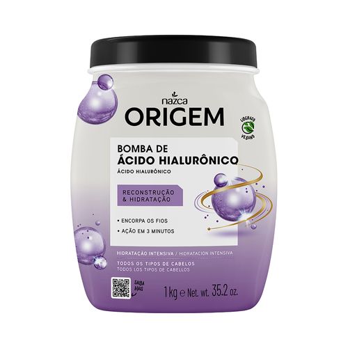 Creme De Hidratação Intensiva Nazca Origem 1kg Bomba De Ácido Hialurônico