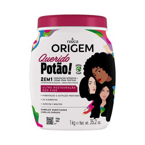 Creme De Hidratação Intensiva + Creme Para Pentear 2em1 Nazca Origem Querido Potão 1kg