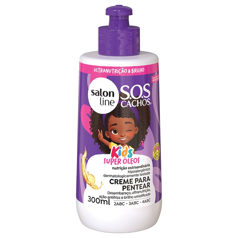 Creme Para Pentear Salon Line Sos Cachos Kids Nutricao Em Acao Cachinhos Ultranutridos 300ml