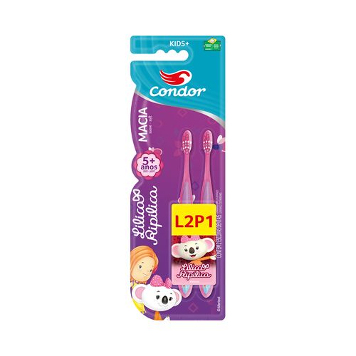 Escova Dental Infantil Kids+ Leve 2 Pague 1 Lilica Ripilica Macia - 8270-0