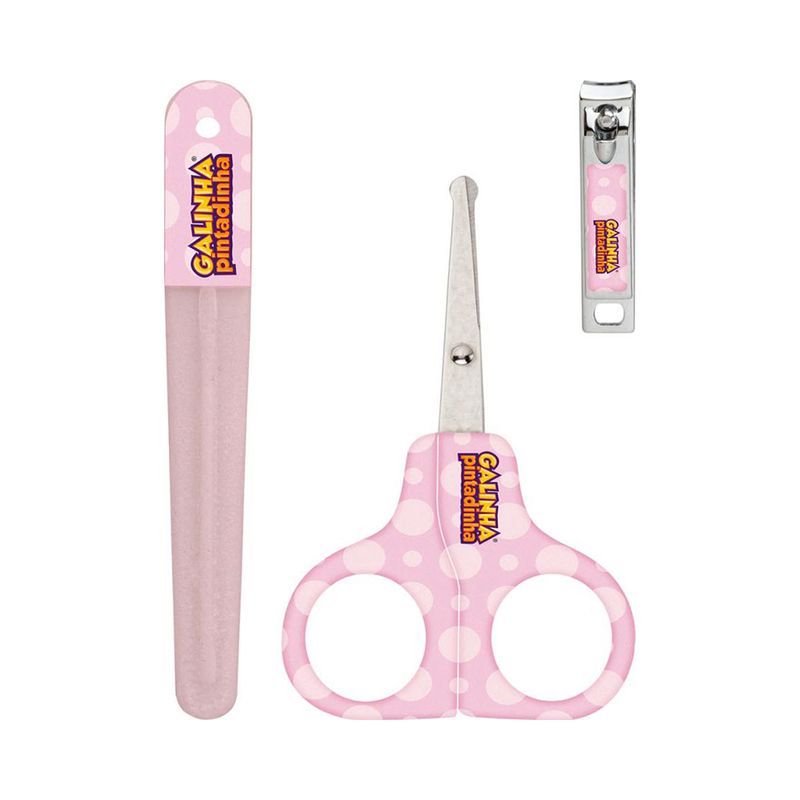 Kit-Galinha-Pintadinha--Tesoura---Cortador-de-Unhas---Lixa----6778