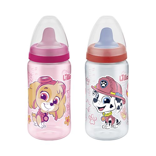 Kit 2 Copos Lillo Patrulha Canina 300ml Rosa e Vermelho 12+ Meses