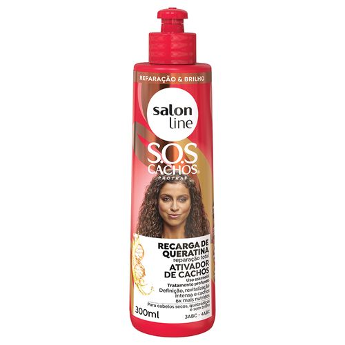 Ativador de Cachos Salon Line Sos Cachos Recarga de Queratina 300ml