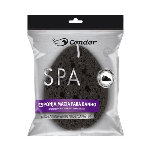 Esponja para Banho SPA Macia Carvão Ativado Condor - 8324