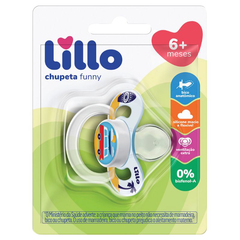 Chupeta Lillo Funny Tamanho 2 Ortodontica Boy