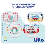 Chupeta-Lillo-Funny-Xadrez-Tamanho-2-Ortodontica-Silicone-Azul